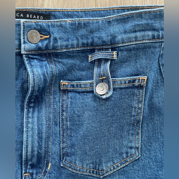 Veronica Beard Grant Wide Leg Denim Extra High Rise in Lakewood Blue Sz 31 EUC - Picture 7 of 14